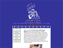Tablet Screenshot of mythreesonscoffeshop.iworksweb.com